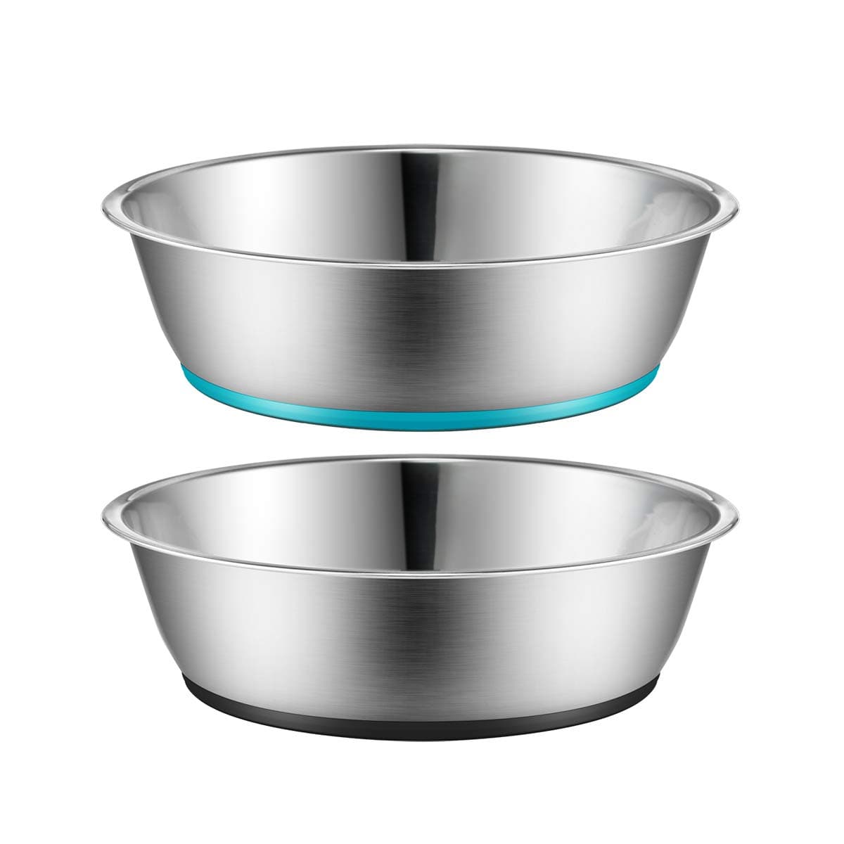 Lightweight Stainless Steel Cat Dog Bowls - 2 Pack, 430ml