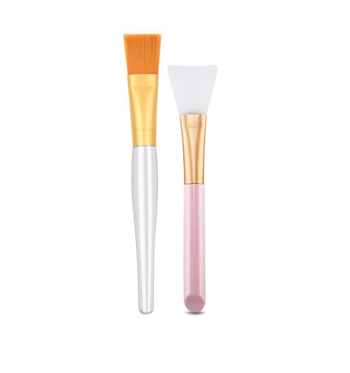 Face Mask Brush Facial Mask Applicator Silicone Facial Mask Applicator Brush Hairless Gold bristles Facial Mask Brush 2 PCS