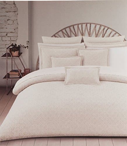 King Duvet Cover Set 3 Pc 100% Cotton Matelasse Off White Medallion Bohemian Textured Bedding