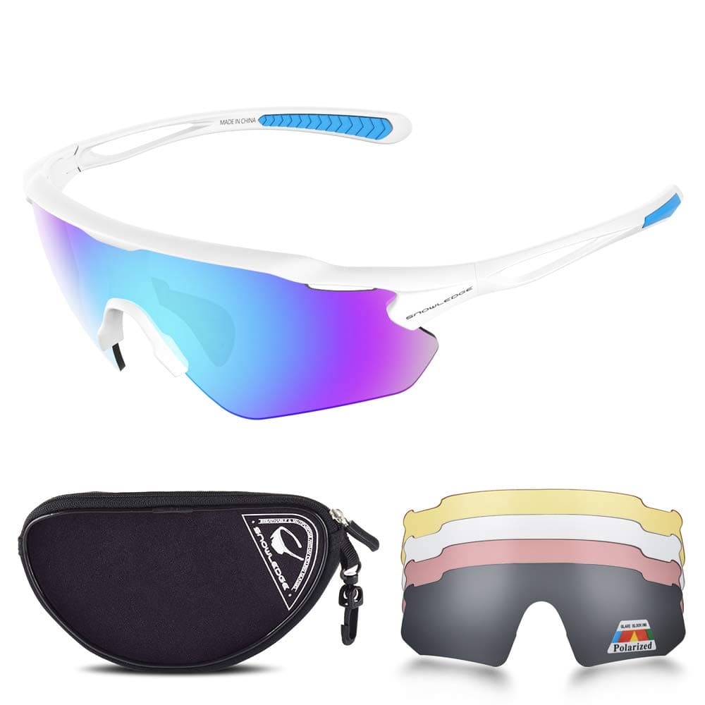 Sports Sunglasses UV 400 Protection, Cycling Glasses with TR90 Superlight Frame for Men Women Cycling Climbing Fishing Driving Golf