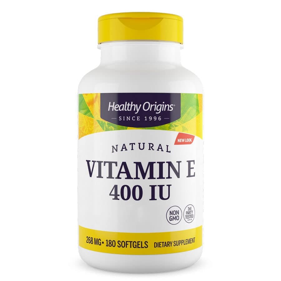 Healthy Origins, Natural Vitamin E, 400IU, 180 Softgels, Gluten Free, Non-GMO