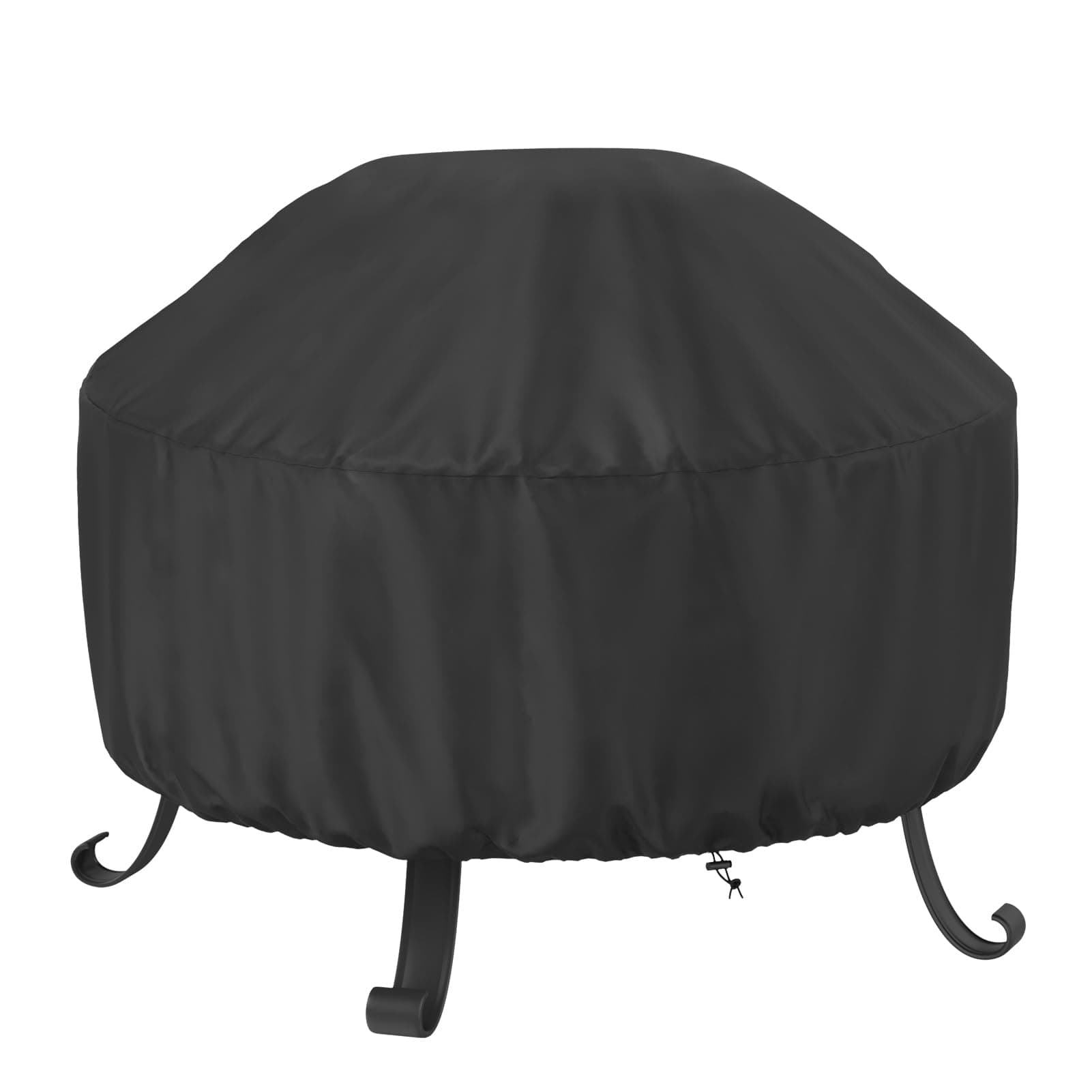 SHINESTAR Fire Pit Cover Round 36 In, Outdoor Fire Pit Cover for 30-36 Inches Fire Pits, Windproof Drawstring & Waterproof Layer, Black