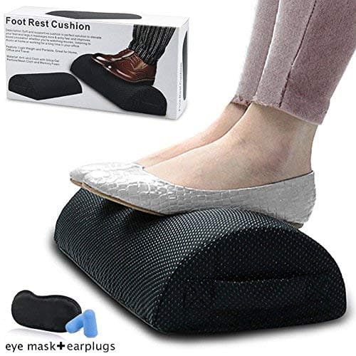 Foot Rest Cushion Under Desk,Memory Foam Half Moon Bolster Pillow for Optimum Leg Clearance to Relieve Leg,Foot,Hip,Ankle and Joint Pain
