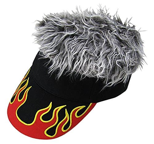 Flair Hair Flame Visor w/Blond Hair Pkg/1