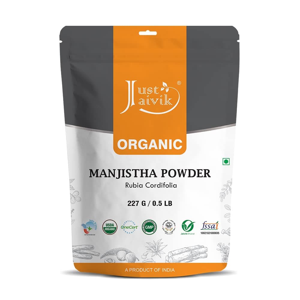Just Jaivik Organic Manjistha (Rubia Cordifolia) Powder for Hair Care & Skin ...