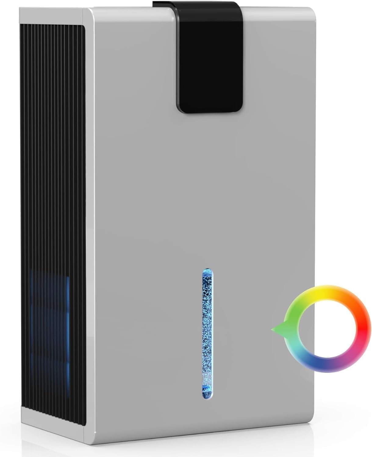 Gray Portable Dehumidifier - 120 OZ Tank, 1000 sq.ft, Dual Temp & Humidity Control, Auto-Off for Home, Bedroom, Bathroom, RV, Closet