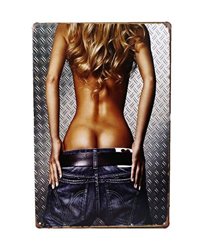 Garage Vintage Tin Sign Sexy Woman Retro Poster 8x12 inches