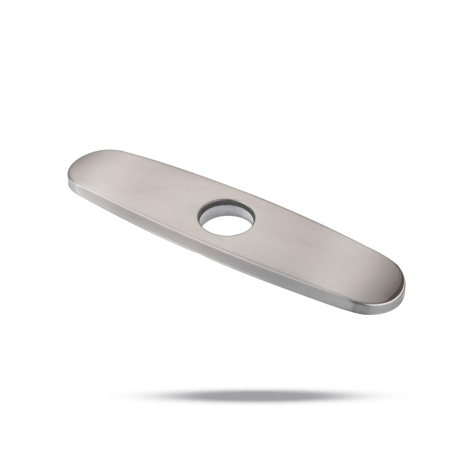 VFAUOSIT Sink Hole Cover, Escutcheon Plate Stainless Steel Deck Plate for 1 or 3 Hole Bathroom or Kitchen Sink Faucet Mixer Tap 10" Brushed Nickel