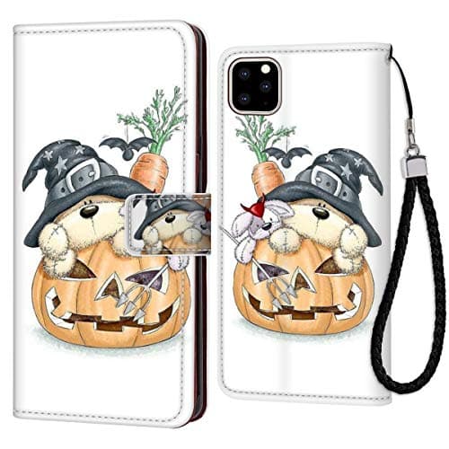 Halloween Bear Wallet Case Compatible Apple iPhone 11 Pro Max [6.5"] Protective
