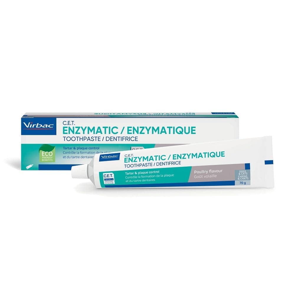 Virbac Enzymatic Toothpaste for Dogs & Cats - Cat & Dog Toothpaste for Plaque & Tartar Removal and Pet Breath Freshener - 70g