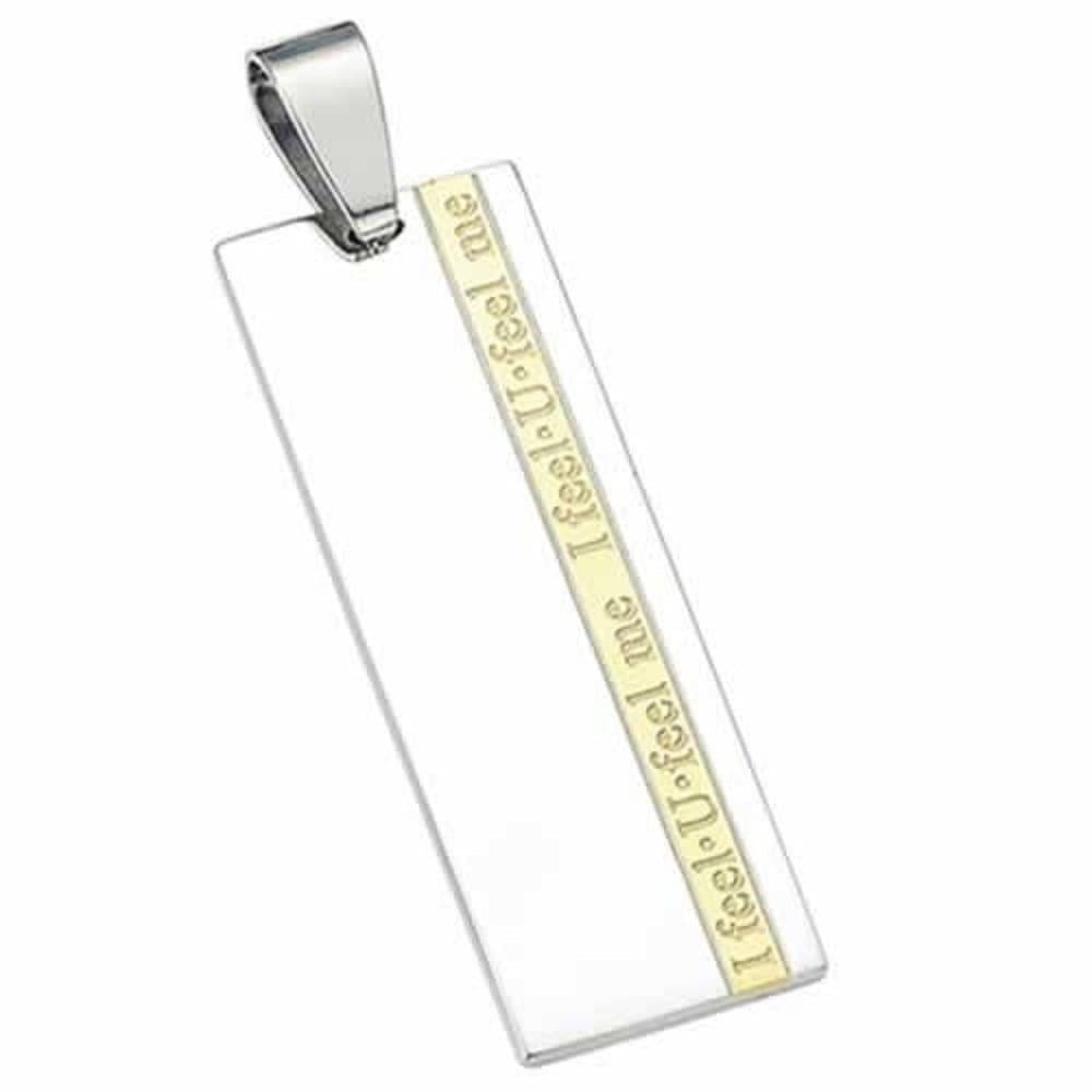 Men's Stainless Steel Plate With Gold Stripe