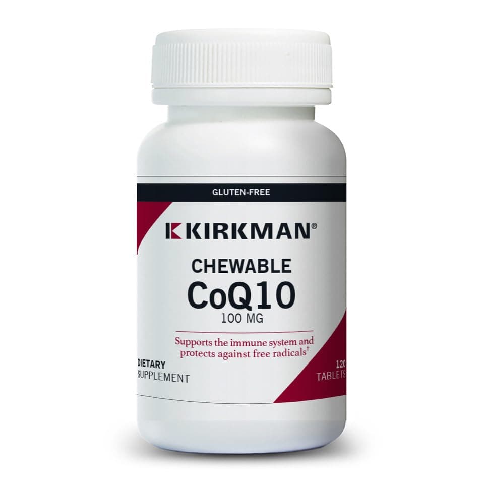 Kirkman Coenzyme Q10 100 mg Chewable Tablets (with Stevia) | 120 Chewable Tablets