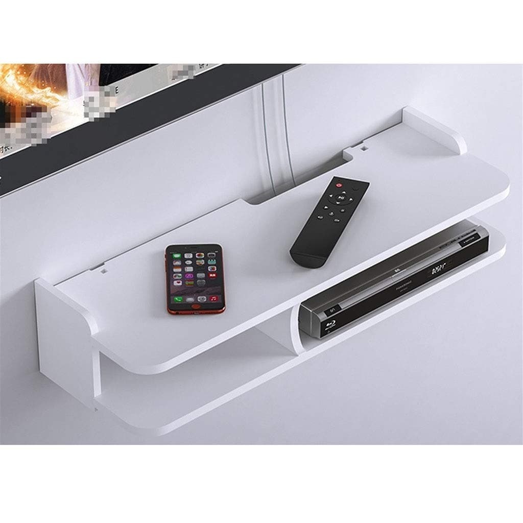 Wall Shelf Floating Shelf Wall-mounted Set-top Box Racks Router DVD Player Component Shelf Satelite Receiver Storage Shelf Game Shelving TV Accessories Audio Video Console (Color : White)