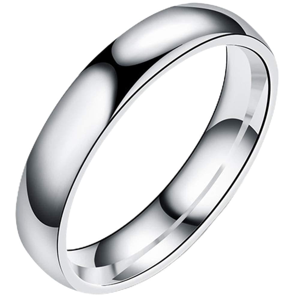 Jude Jewelers 4mm Stainless Steel Classical Simple Plain Dome Style Wedding Band Ring