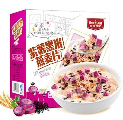 Helen Ou@ Instant Purple Sweet Potato and Black Rice Oatmeal Nutritious Breakfast Cereal 600g/21.2oz