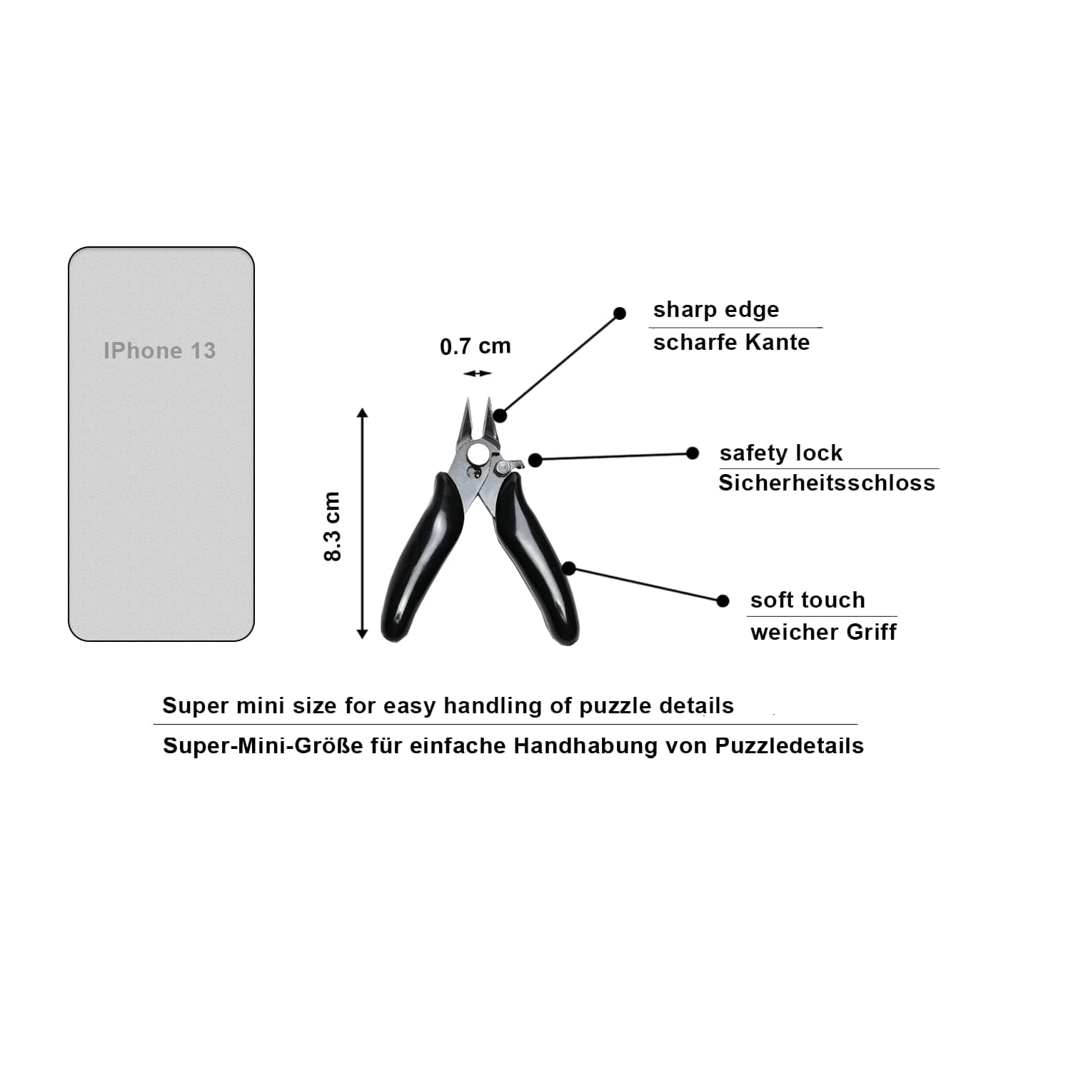 3D Metal Puzzle Tool Kit 11Pcs for 3D Jigsaw Metal Puzzle Model Kits, Needle-Nose Pliers, Side Cutters, Multifunctional Grooves, Bending Tools