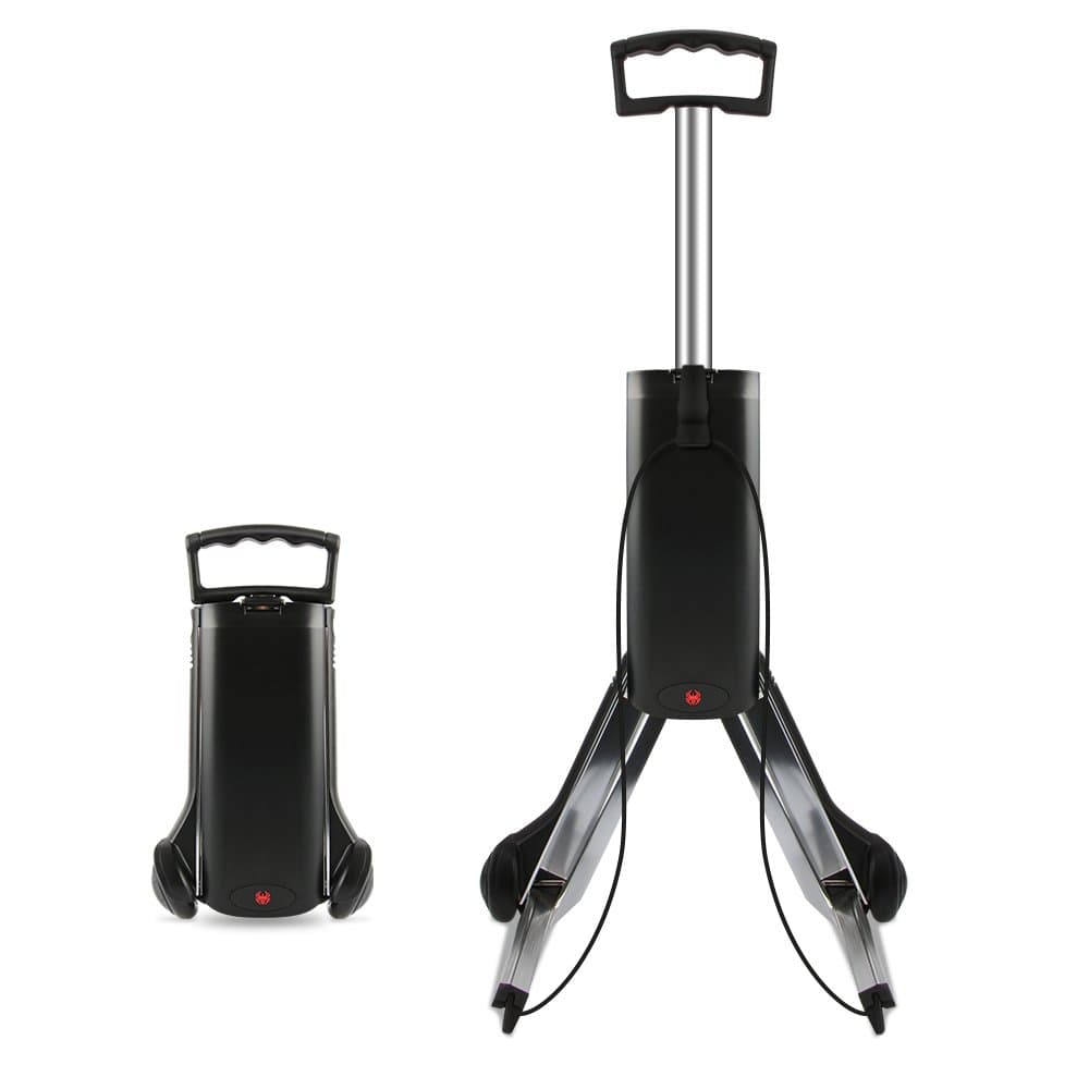 Portable Folding Trailer, Sandure Small Size 33 lb Capacity Hand Truck and Dolly, Lightweight Aluminum ABS Plastic Material Cart for Outdoor Travel Luggage Shopping (Black)