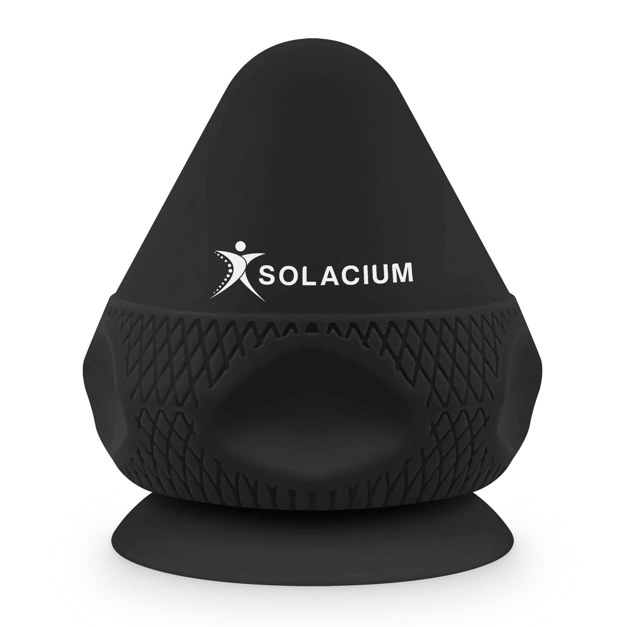 Solacium Mountable Massage Therapy Tool - Multi-Surface Suction Cup Wall Massage Tool for Sore Muscles, Myofascial Release, Stress Relief, Trigger Point and Deep Tissue Massage (Black)