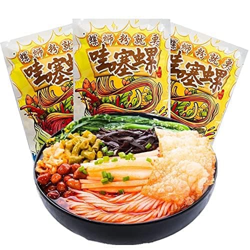 Guangxi Specialty Powder【广西柳州螺蛳粉308g x 3 Bags】Luosifen, Liuzhou Powder, Chinese Specialties Snacks, Hot and Sour Rice Noodles, Instant Noodles, Spicy Vermicelli 中国米粉 速食面条 好吃的酸辣粉