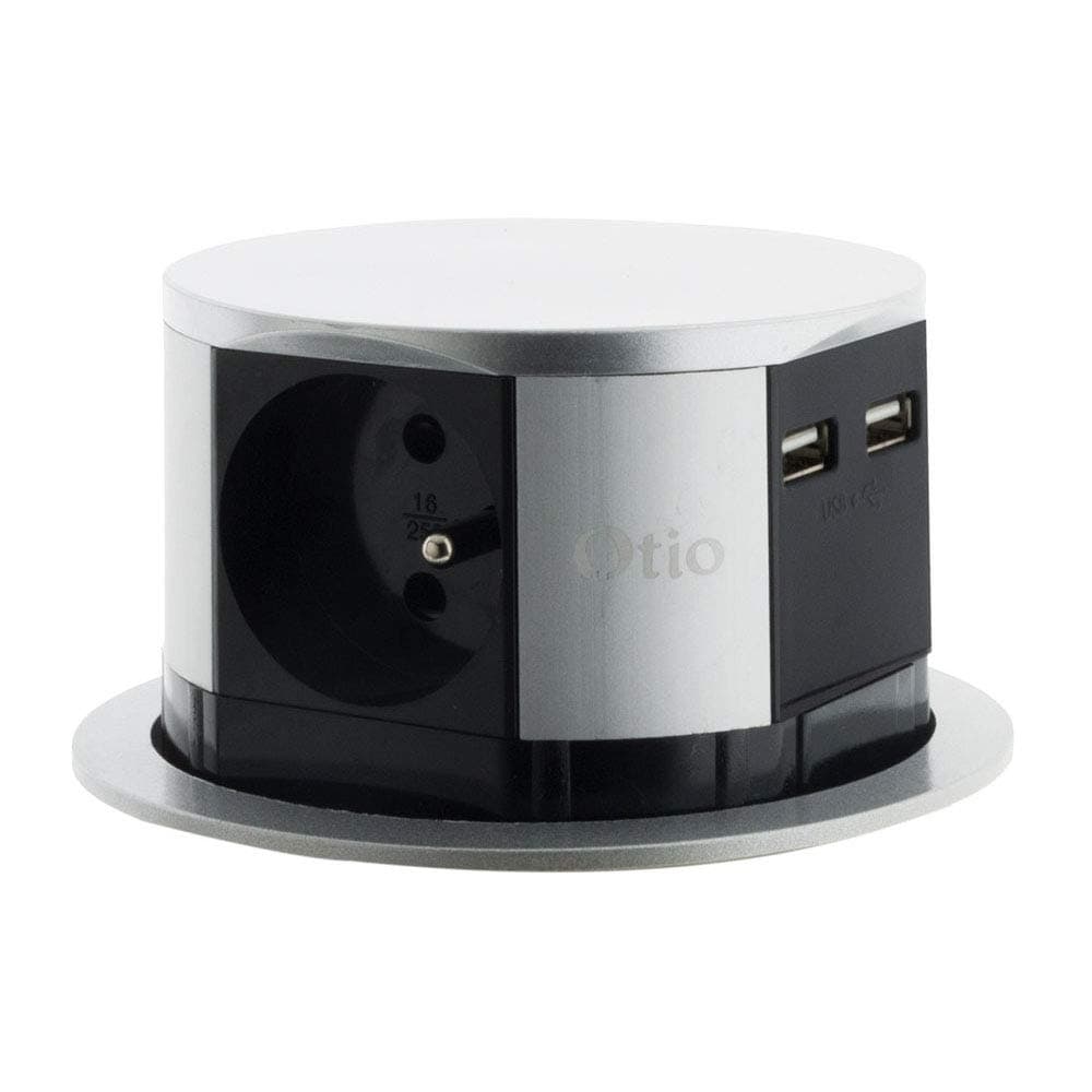 Bloc escamotable Push Compact - 3x16A + 2x USB