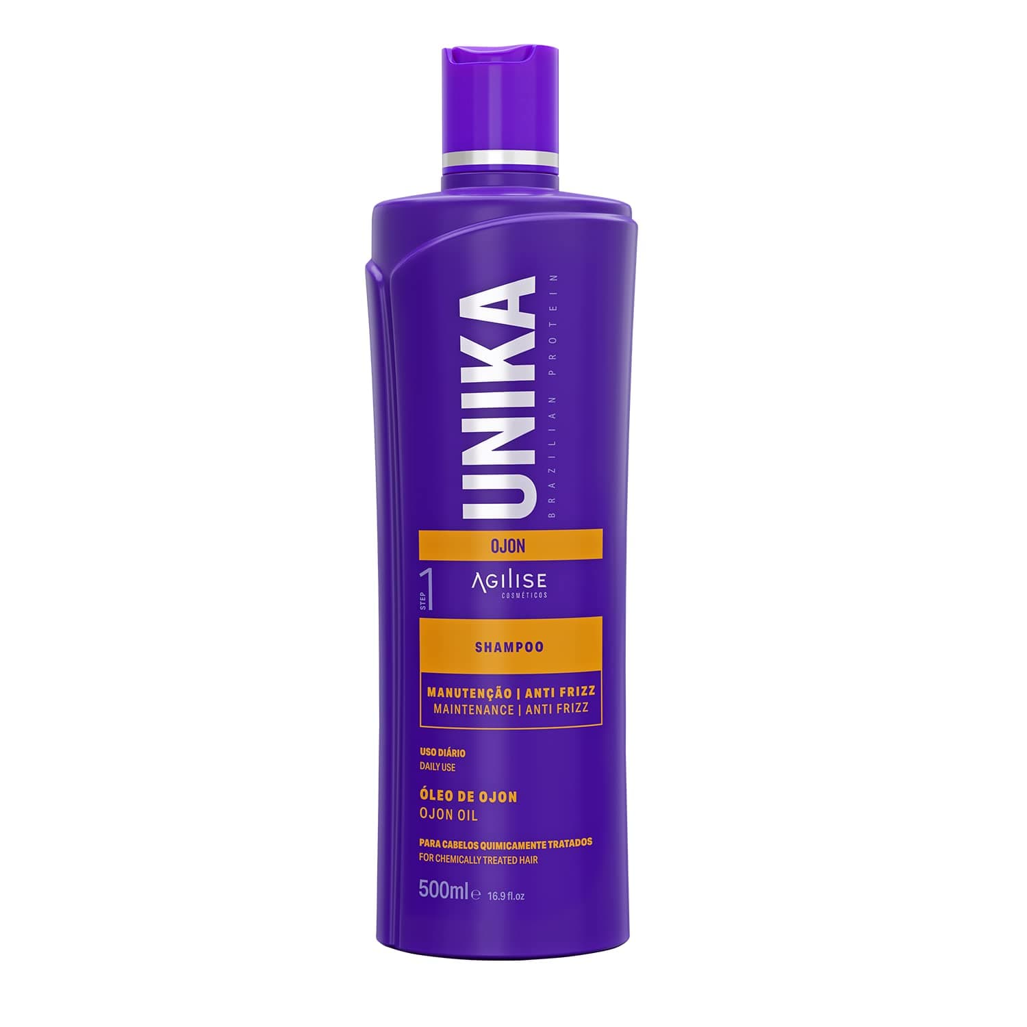 Unika Home Care Shampoo 500 ml – Brazilian Keratin Treatment for Chemically Treated Hair – Silky, Smooth & Frizz Free Hair – Sulfate Free, Paraben Free – OJON OIL, VEGAN – 16.9oz/500ml…