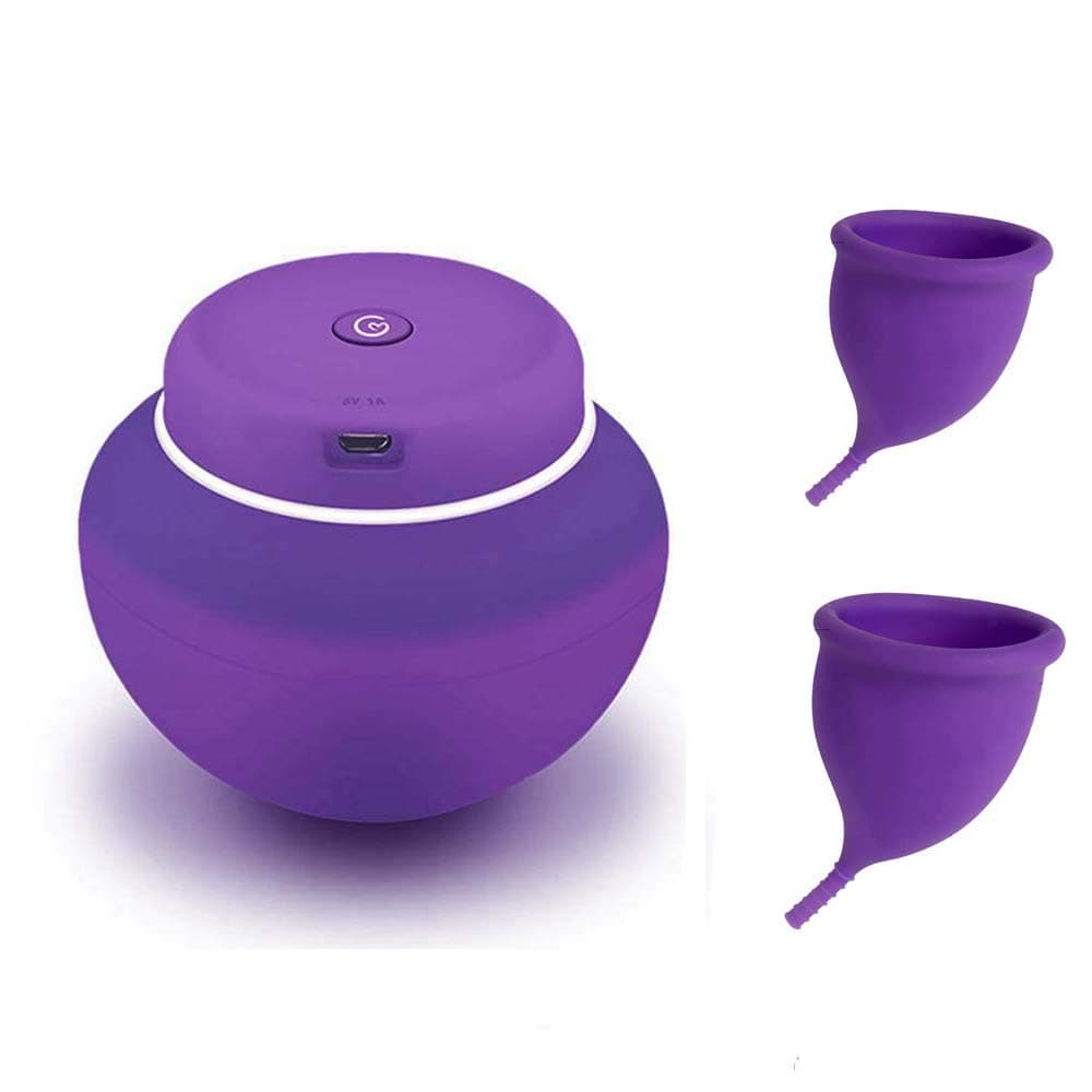 Menstrual Cups and Sterilizer Set of 2, for Disinfection for Moon Cup Cleaning,Best Feminine Alternative Protection to Tampons and Cloth Sanitary Napkins,S