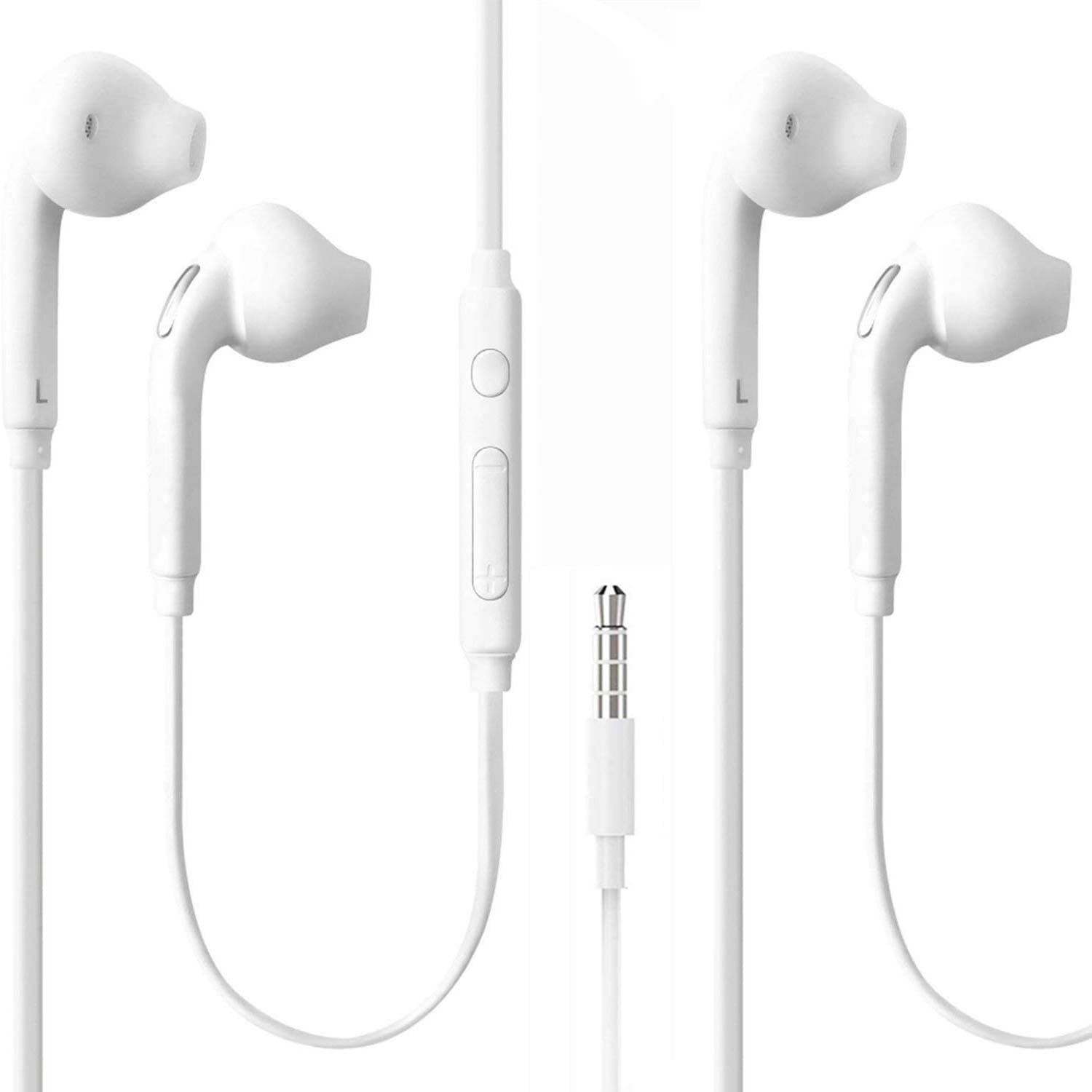 2-Pack Moona Replacement Headphones for Samsung Galaxy S10 S10e S9 S8 S9/S10 Plus Note 9 10 LG G7 G8 V40 V30 V50 Pixel 2 3 XL Lite HTC U12 U13 Moto Z2 Z3 Xiamoi Mi7 Earphones Headset Earbuds w/Mic