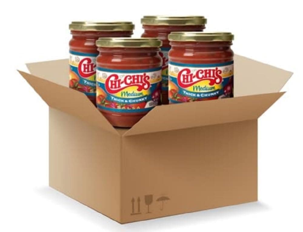 CHI-CHI'S Thick & Chunky Salsa, Gluten Free, Chip Dip, Medium, 15oz Plastic Jar​ (4 Pack)