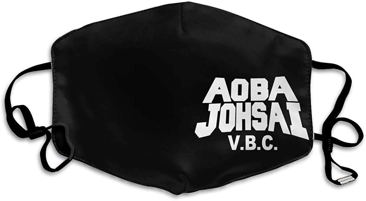 Made in USA halloween Haikyuu!! Aoba Johsai Practice Shirt Logo Face Masks Washable and Reusable Adjustable Dust Mask Unisex