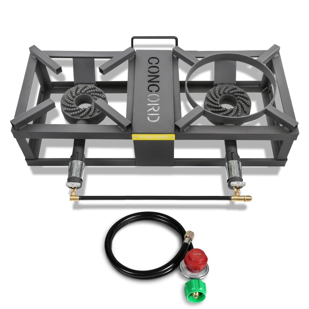 THE BLOCK BURNER MAX Double Propane Outdoor Burner. 200,000 Total BTU. Wok Burner. Great for Home Brewing, Stir Frying, Camping, Tailgating, and More!