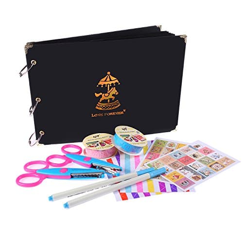 KLIKE Scrapbook Album DIY Photo Album -for Children's Gifts, Wedding Guest Book, DIY Anniversary Travel Memory 60 Pages (30 Sheets)¡­