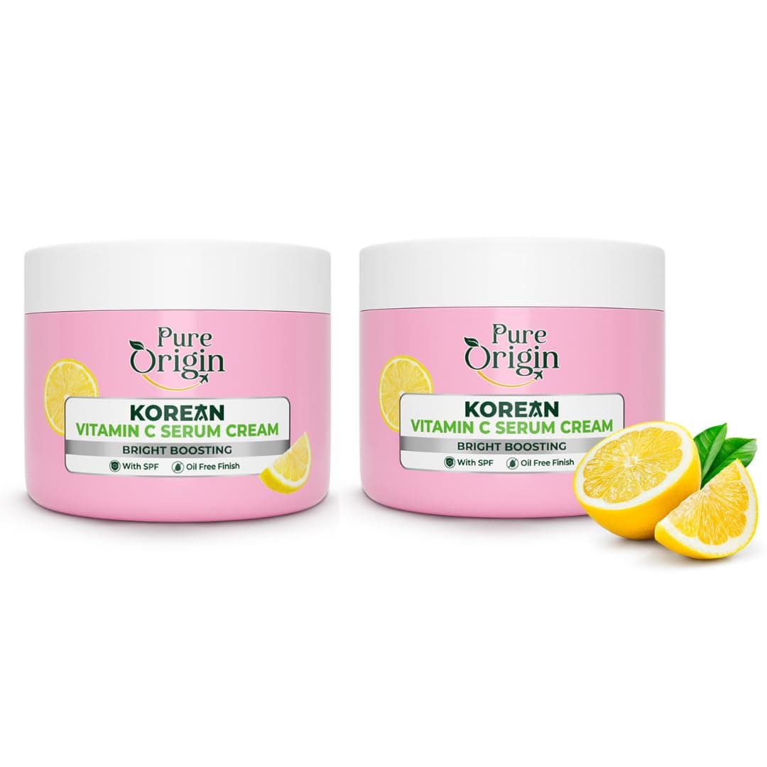 Pure Origin Korean Vitamin C Bright Boosting Serum Cream (Pack of 2) | Face cream for Brighter, Glowing and moisturized skin | For women and men | 100 g