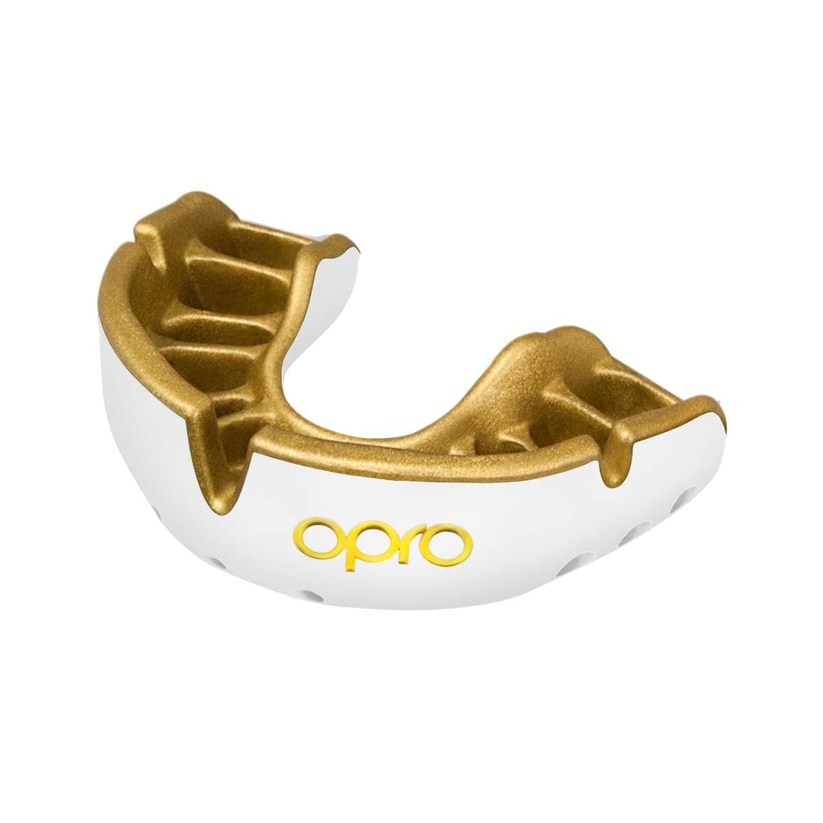 OPRO New Gold Level Mouthguard, Adults and Junior Sports Mouth Guard, Featuring Revolutionary Fitting Technology for Boxing, Lacrosse, MMA, Martial Arts, Hockey, and All Contact Sports (White, Adult)