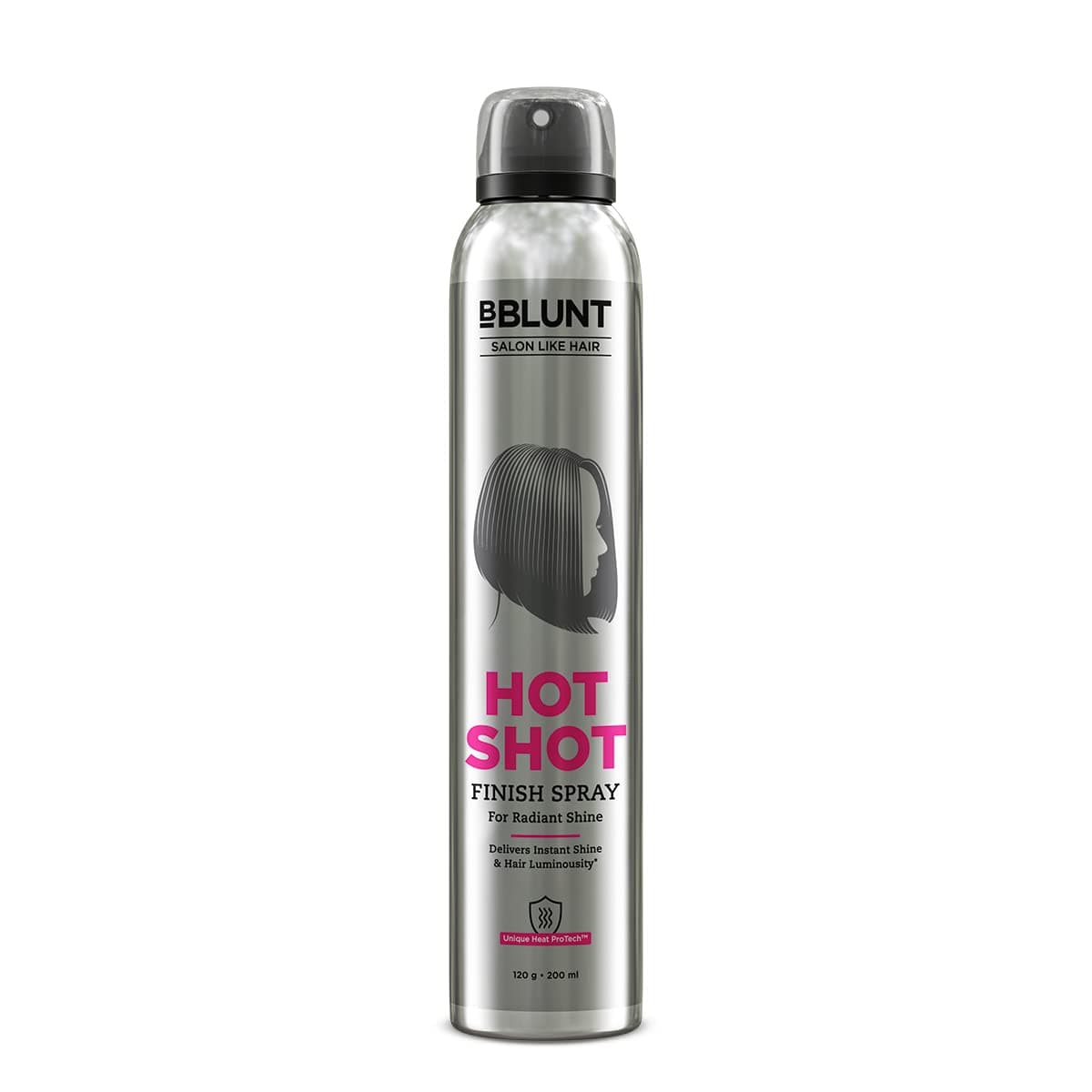 Bblunt Hot Shot Finish Spray For Radiant Shine | Designed for Indian Hair | Adds Shine | Lends Hair Glossy Finish | For Men & Women | 200 ml