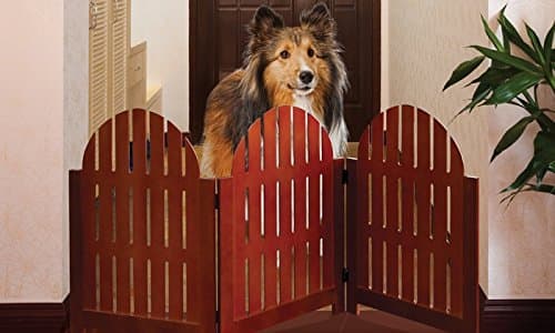 3 SECTION ADJUSTABLE FOLDING WOODEN ADIRONDACK PET GATE - COLOR RED