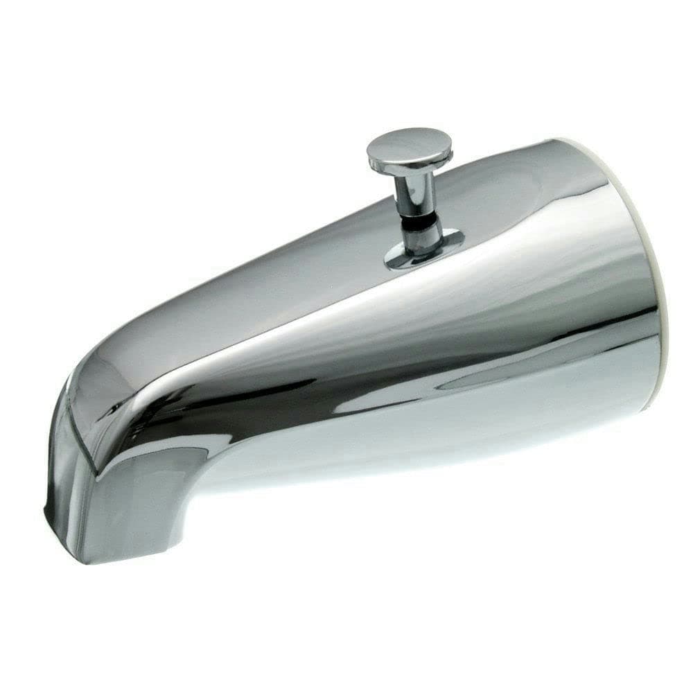 Replacement Tub Spout with Diverter, Chrome, 5-Inch, Fitting 1/2-Inch or 3/4-Inch IPS, 1-Set (80765)