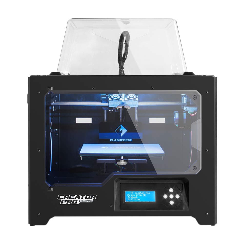 Flashforge 10745 3D Printer Creator Pro Dual Extruder Printer with Optimized Build Plate and Upgraded Spool Holder