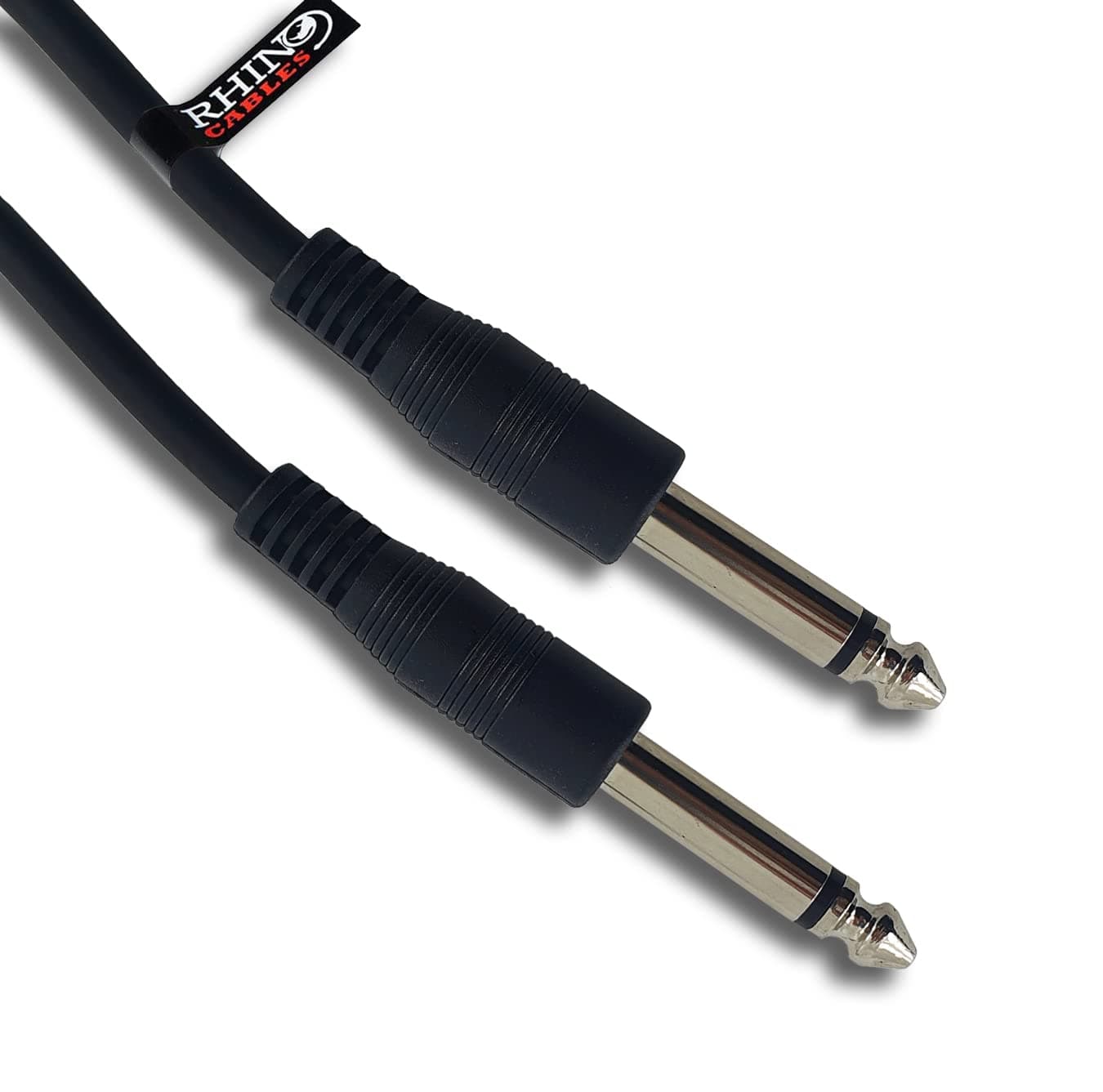 rhinocables 6.35mm Mono & TRS Jack Stereo Cable|Male to Male Connectors | Multi Instrument Compatibility for Guitar, Bass, Keyboard, Amp & Mixing | Premium Sound Quality Performance (20m)