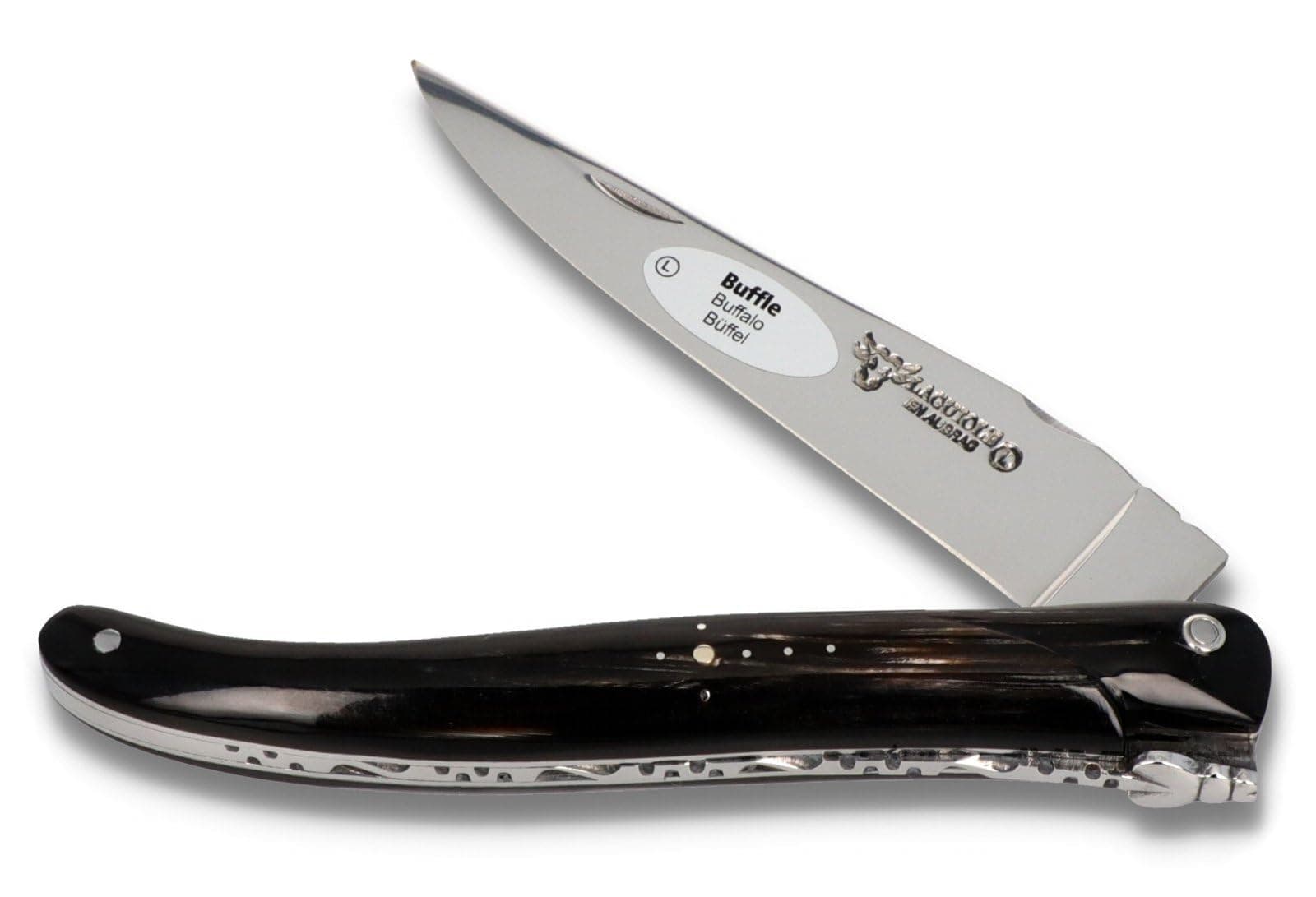 Laguiole en Aubrac Handmade Knife 12 cm L0512BUIF Full Buffalo Horn Handle, Blade Stainless Steel Shiny