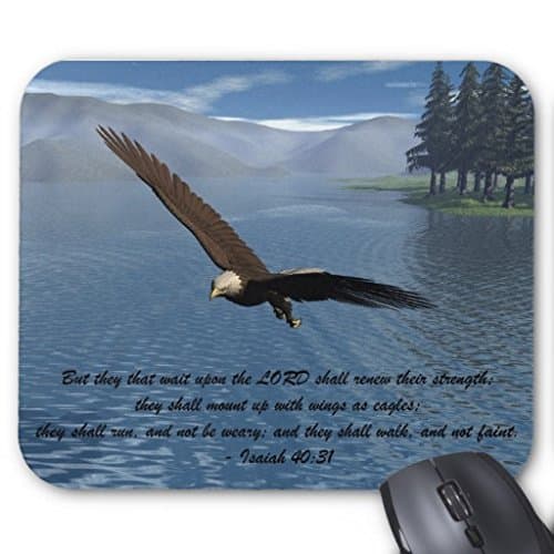 Pentys Eagle with Scripture Rectangle Non-slip Rubber Mouse Pad 9"x 7"