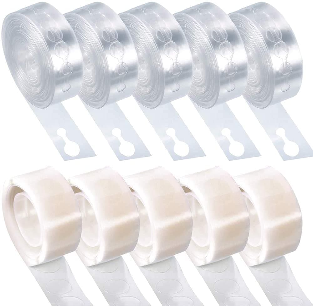 O-Kinee LAKIND Balloon Arch Tape/Balloon Strip /Balloon Garland/ Balloon Chain 5 Rolls, Balloon Glue Dots 5 Rolls for Party Balloon Supplies Decorations 5 Rolls (10 PCS)