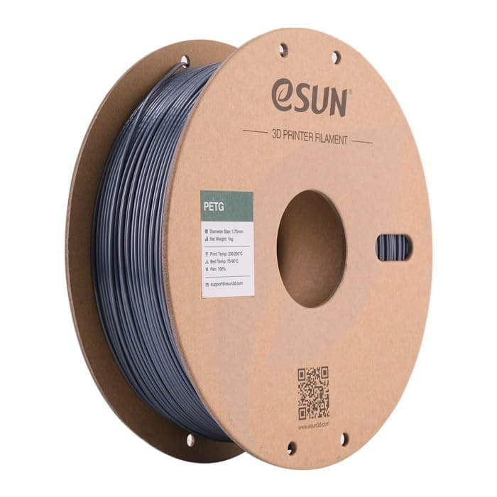 eSUN PETG Filament 1.75 mm, 3D Printer Filament PETG, Dimensional Accuracy +/- 0.05 mm, 1 kg Spool (2.2 LBS) 3D Printing Filament for 3D Printer, Solid Grey