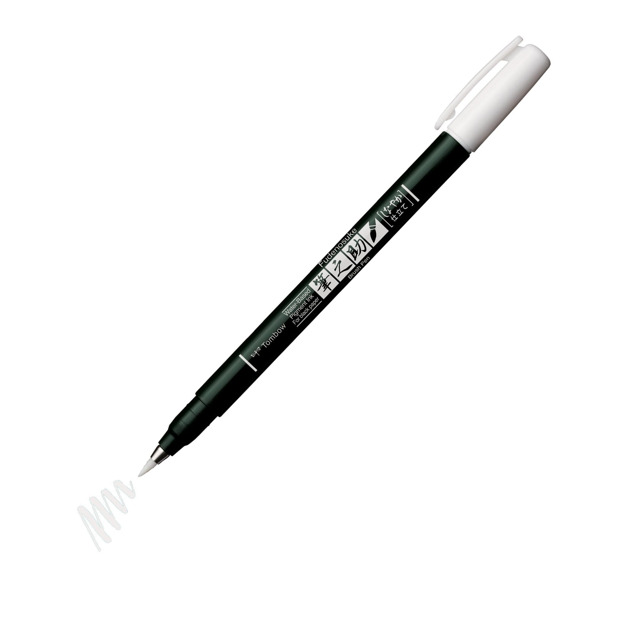 Brush Pen Fudenosuke pastel for black paper, white