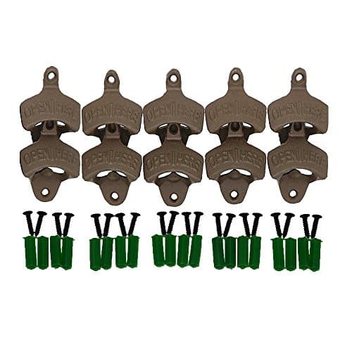 SuperLi Set of 10"Open Here" Cast Iron Wall Mount Bottle Opener Vintage Look Replica