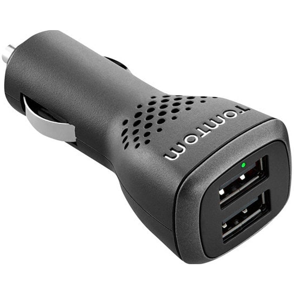 TomTom High Speed Dual Car Charger, 2.4A per port for all TomTom Sat Navs - devices that charge with USB such as Smartphones or Tablets (e.g. iPhone, Samsung etc) Cables are not included