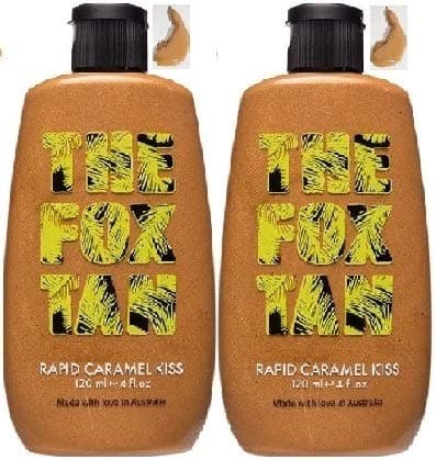 (Pack of 2) The Fox Tan Rapid Tanning Caramel Kiss x 120ml Contains Sweet Almond Oil, Jojoba Oil & Cocoa Butter 2 ITEMS