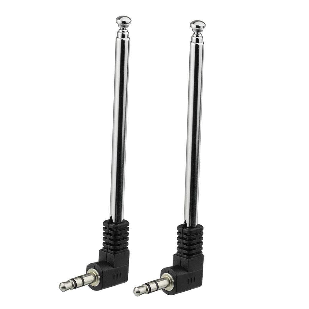 Mini FM Radio Antenna 3.5mm Male Telescopic FM Antenna Portable 2-Pack Compatible with Indoor Stereo Receiver AV Audio Video Home Theater Receiver Mobile Cell Phone Bose Radio