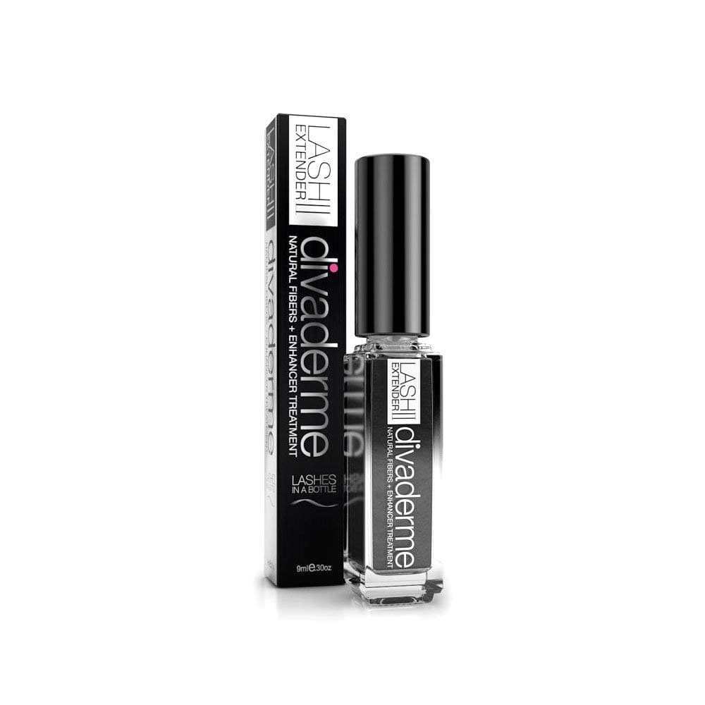 Divaderme Lash Extender II - 100% Natural Semi Permanent Eyelash Fibers + Enhancer Treatment - Increases Your Lashes By 1000% - Made in USA