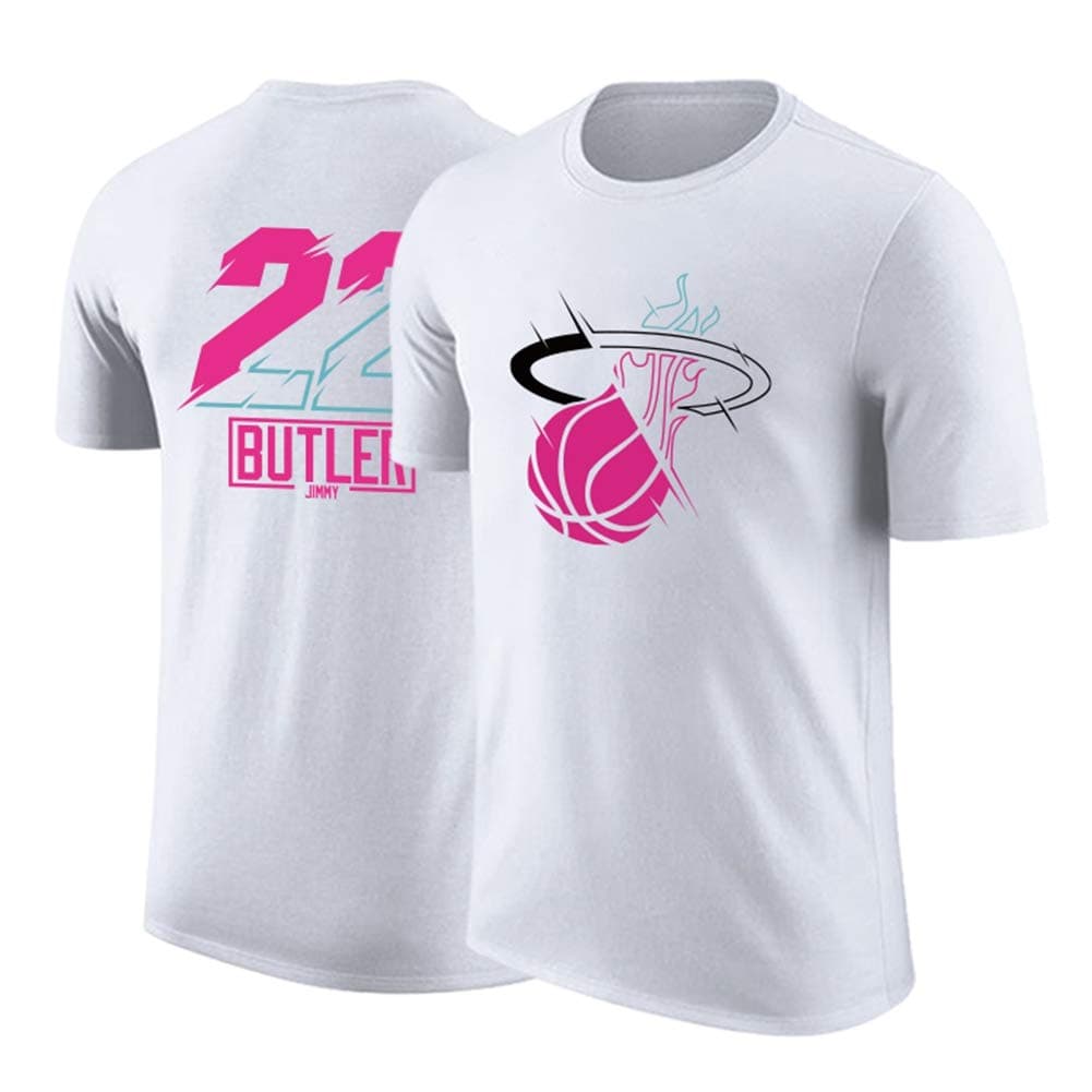 Miami Heat # 22 Caron Butler Men's Basketball Jersey Sports Training Clothes T-Shirt Casual Half-Sleeved Cotton Comfortable Top,White,M