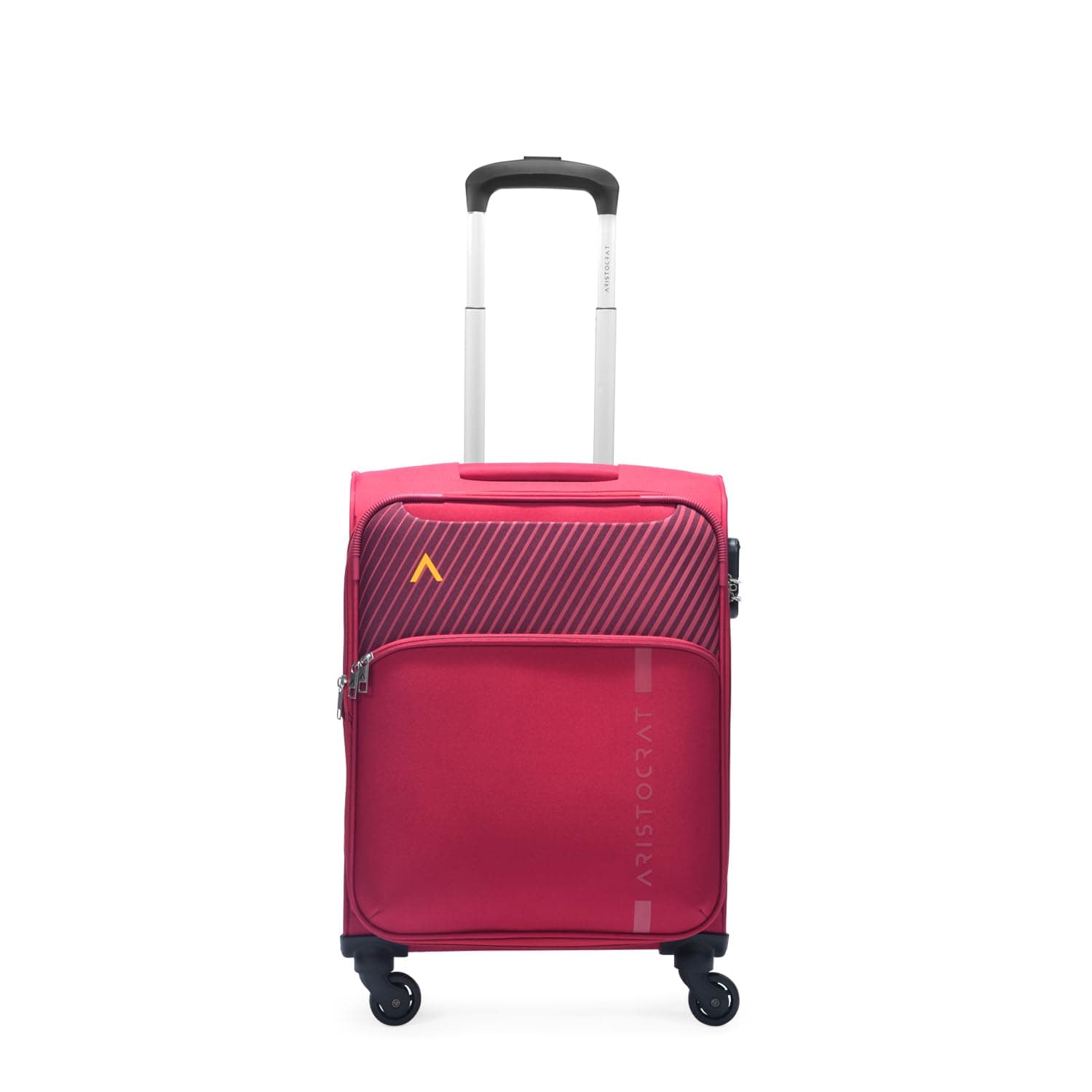 AristocratStriker 55Cms Small Soft Sided 4 Spinner Wheels Polyester Maroon Trolley